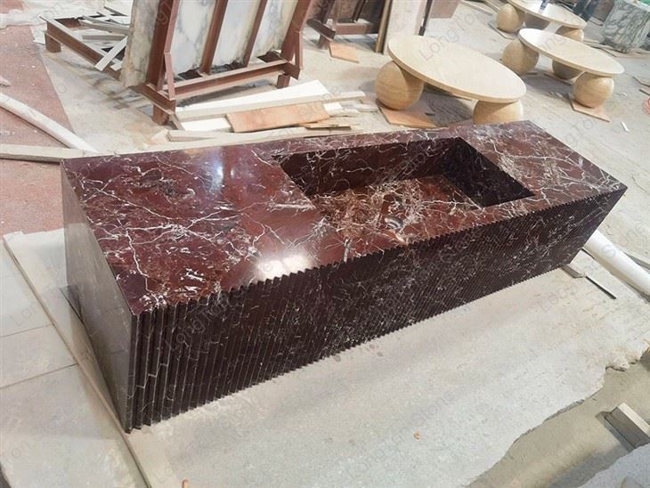 Natural Rosso Levanto Marble Sink For Bathroom price