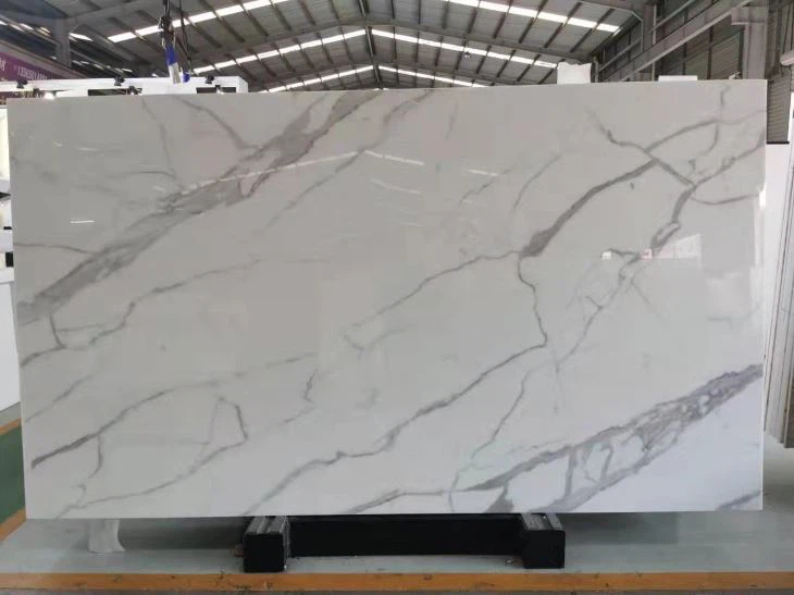 Calacatta Nano Crystalized Glass Slab For Countertops