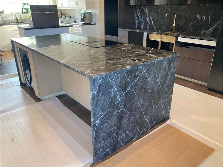 Grigio Carnico marble kitchen top