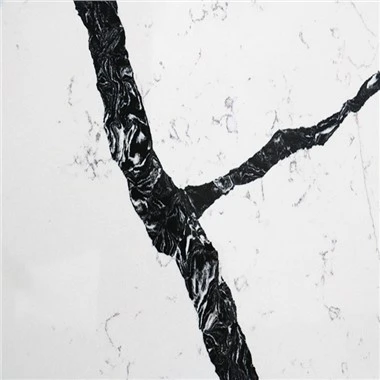 Tấm đá thạch anh đen Calacatta