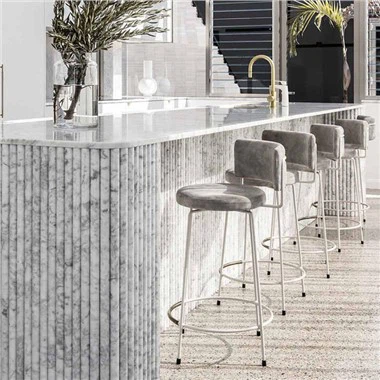 Tấm ốp đá Tường nội thất Nhà bếp Gạch Backsplash Mặt bàn Đảo Đá hoa cương cong